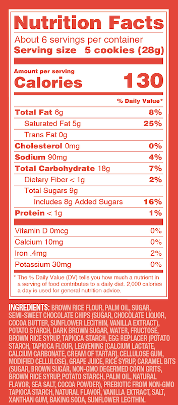 Caramel Chocolate Chip Mini Crunchy Cookies - NEW! (6 Pack)