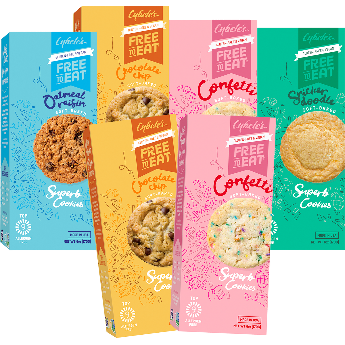 Soft Baked Cookie Variety Pack (6 Pack) – Free To Eat