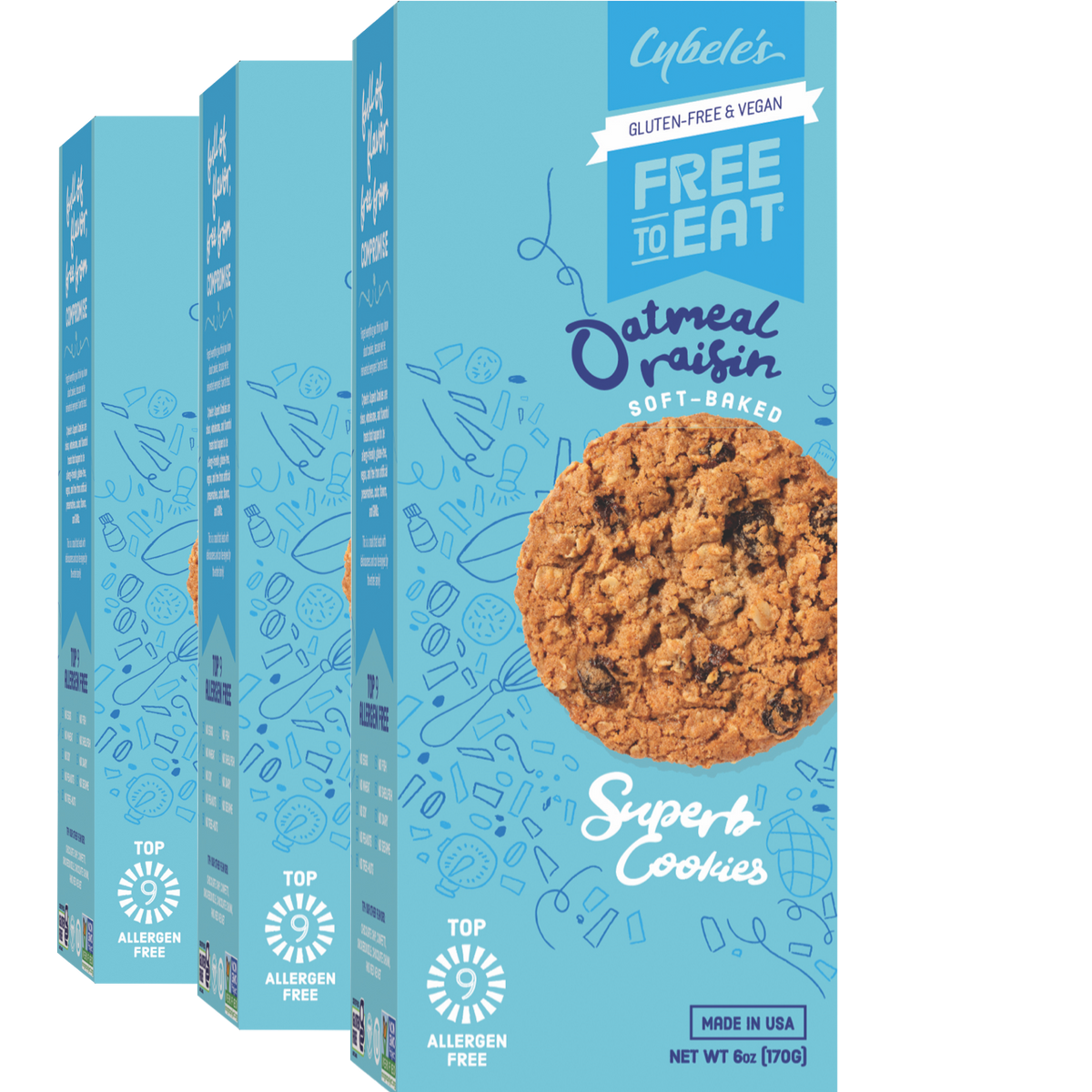 Oatmeal Raisin Soft Baked Cookies (6 Pack) – Free To Eat