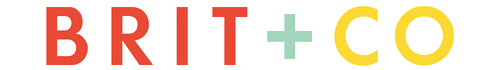 Brti + Co logo in bright orange teal and yellow