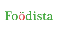 Foodista Logo with the second o looking like an apple in green and red