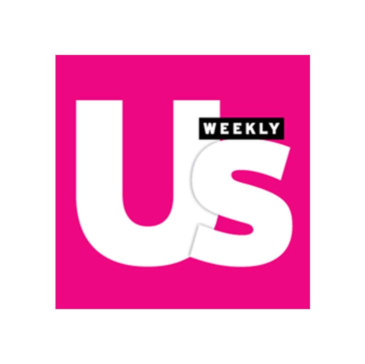 Us Weekly Magazine Logo with Pink box behind it
