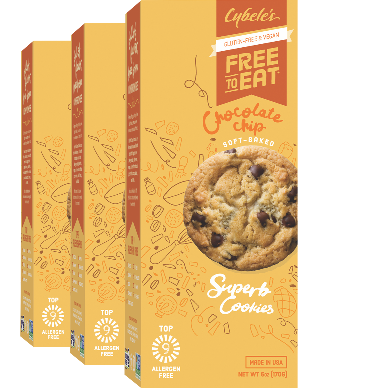 3 boxes of Chocolate Chip Soft Baked Cookies